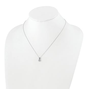 Rhodium Over 14K White Gold Lab Grown Diamond SI1/SI2, G H I, Pendant 18
Inch Necklace 0.34ctw