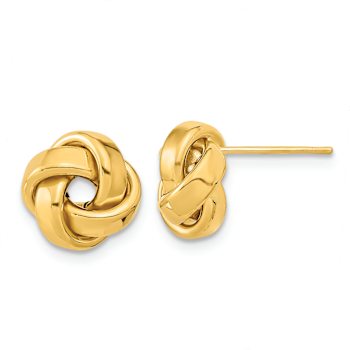14k Yellow Gold Polished Love Knot Stud Earrings