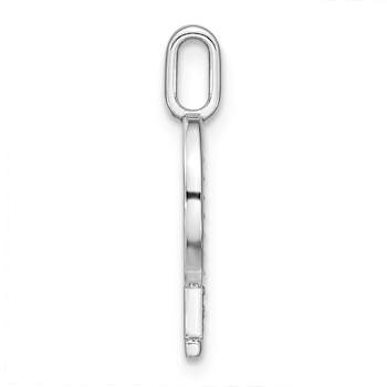 14K White Gold Diamond Lower Case Letter Q Initial Pendant