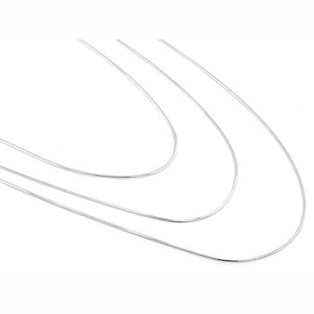 Snake Chain Necklace Set Of 3 In Sterling Silver