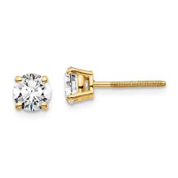 14K Yellow Gold Certified Lab Grown Diamond 1ct. VS/SI GH+, Screw Back Earrings