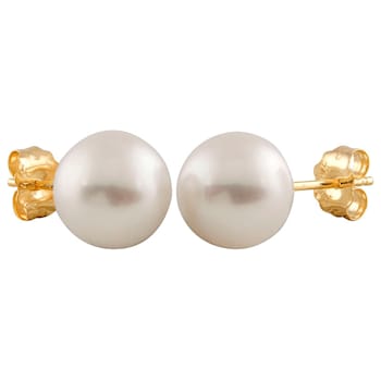 7-7.5mm Cultured Freshwater Pearl Stud Earrings in 14k Yellow Gold