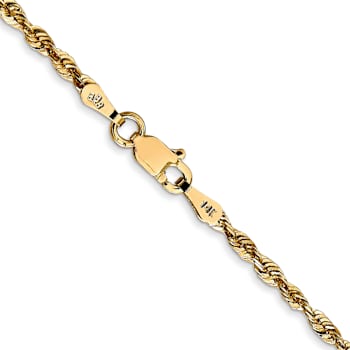 14k Yellow Gold 2.25mm Diamond-Cut Rope 20 Inch Chain