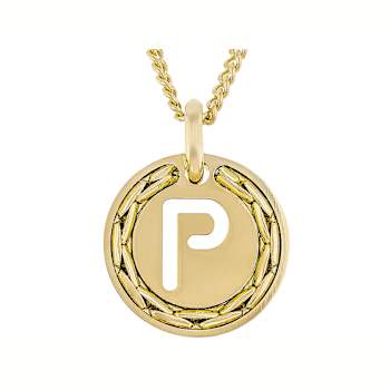Cardano Initial P Pendant Necklace In 18K Gold Over Bronze