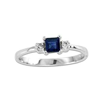 0.34ctw Sapphire and Diamond Ring in 14k White Gold