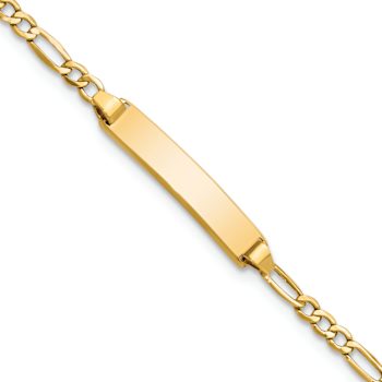 10k Yellow Gold Figaro Link ID Bracelet