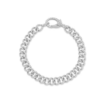 Sterling Statements Rhodium Over Sterling Silver Bella Luce® Diamond
Simulant Curb Chain Bracelet