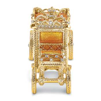 IMPERIAL Golden Carriage with Ring Pad Trinket Box