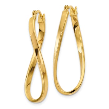 14k Yellow Gold 1 3/16" Small Twisted Earrings