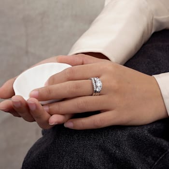 White Cubic Zirconia Platinum Over Sterling Silver Ring 2.57ctw