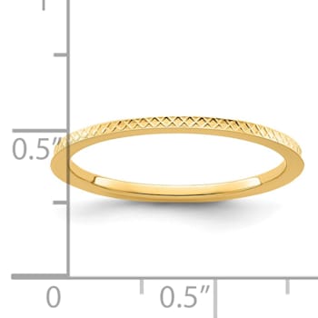 14K Yellow Gold 1.2mm Criss-Cross Pattern Stackable Expressions Band