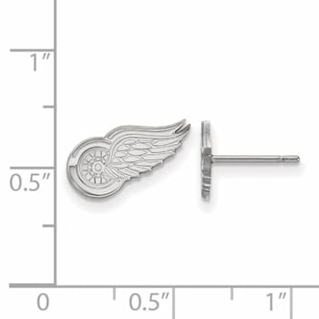 Rhodium Over Sterling Silver NHL Detroit Red Wings LogoArt Extra Small
Post Earrings