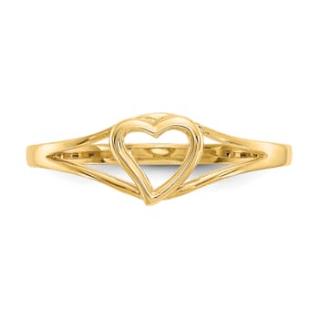 14K Yellow Gold Heart Baby Ring
