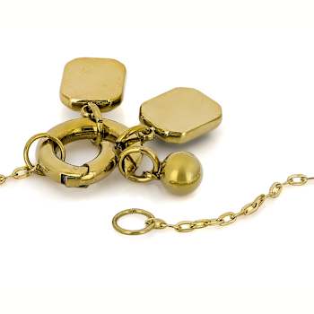 Green And Clear Emerald-Cut Charm Necklace In Gold-Tone 20 Inch