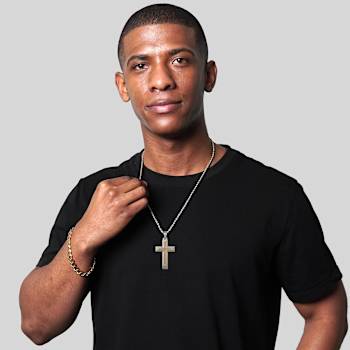 Invicta Men's Two-Tone Cross Pendant With Chain In Stainless Steel
