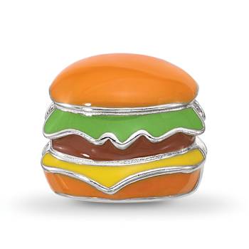 Sterling Silver Kids Enamel Cheese Burger Bead