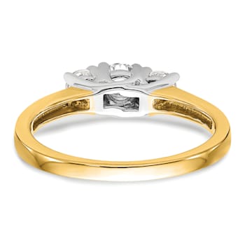 14K Two-tone Gold Lab Grown Diamond SI1/SI2, G H I, 3-Stone Engagement Ring
