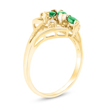 0.41ctw Emerald and Diamond Ring in 14k Yellow Gold