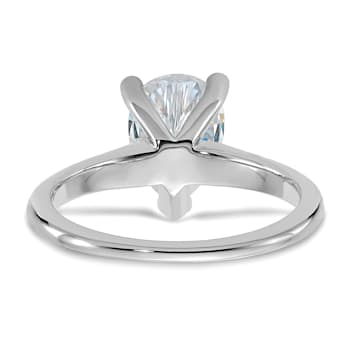 Rhodium Over 14K White Gold 2 ct. G H I True Light Pear Moissanite
Solitaire Ring