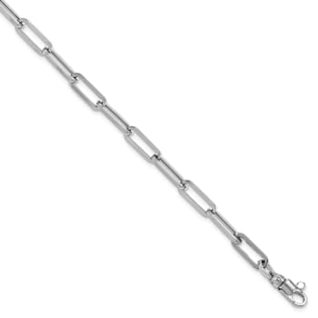 14K White Gold Polished Fancy Link with 1-inch Extension Bracelet