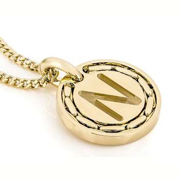 Cardano Initial N Pendant Necklace In 18K Gold Over Bronze