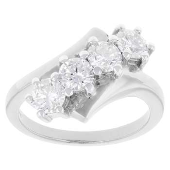 Contemporary Lab-Grown Diamond Bypass Ring 1.50ctw In Sterling Silver