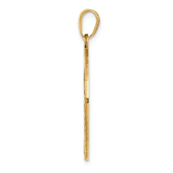 14k Yellow Gold Textured Tree of Life in Round Frame Pendant