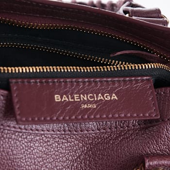 Balenciaga City Prune Purple Goat Leather Small Shoulder Bag