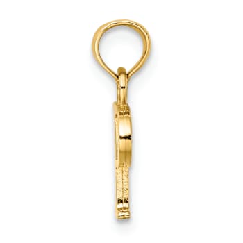 14k Yellow Gold Polished Block Letter P Initial Pendant