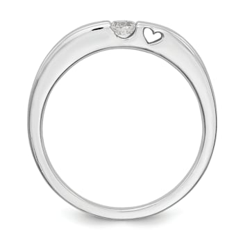 Rhodium Over 14K White Gold First Promise Diamond Promise/Engagement
Ring 0.10ctw
