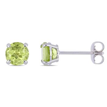 Peridot 14K White Gold Earrings 1.12ctw