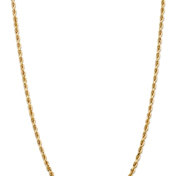 14k Yellow Gold 4mm Solid Diamond-Cut Quadruple Rope Chain