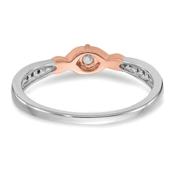 14K Two-tone White and Rose Gold First Promise Diamond Promise Ring 0.16ctw