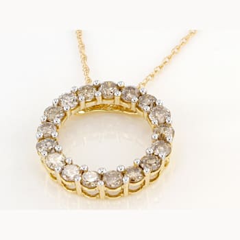 Candlelight Diamonds™ 10k Yellow Gold Circle Pendant With 18" Rope
Chain 1.00ctw