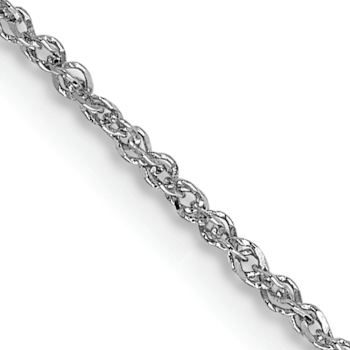 Rhodium Over 14k White Gold 1.1mm Solid Rope 22 Inch Chain