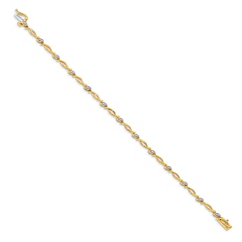 10k Yellow Gold and 10k White Gold Diamond Bracelet