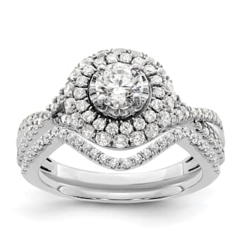 Rhodium Over 14K White Gold Eternal Promise Lab Grown Diamond Halo
Complete Ring 1.008ctw