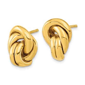 14k Yellow Gold Polished Love Knot Stud Earrings