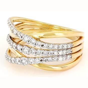 Lab-Grown Diamond Crossover Ring 0.62ctw In 14K Gold Sterling Silver