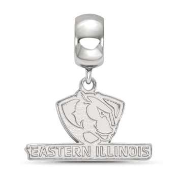 Sterling Silver Rhodium-plated LogoArt Eastern Illinois University Small
Dangle Bead
