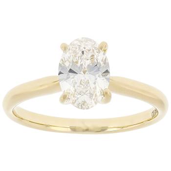 Lab-Grown Diamond Oval Solitaire Ring In 14K Gold 1.10ct
