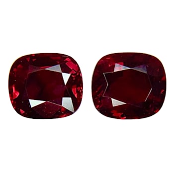 Ruby Unheated 8.7x7.8mm Cushion Matched Pair 6.04ctw