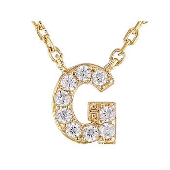 CZ Initial G Station Necklace In 18K Gold Over Sterling Silver 0.14ctw