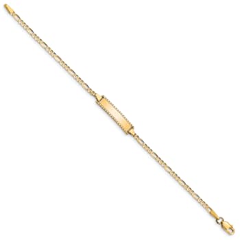 14k Yellow Gold Children's Figaro Link ID Bracelet