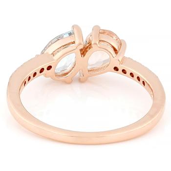 Morganite And Aquamarine Two-Stone Ring In 18K Rose Gold Over Sterling
Silver 1.08ctw