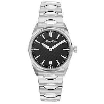 Mathey Tissot Women's Classic Black Dial, Stainless Steel Watch