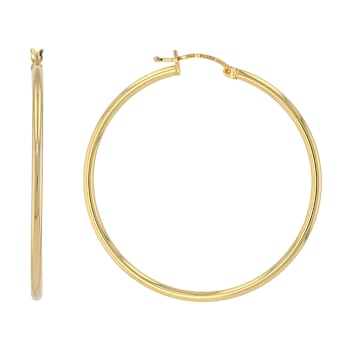 Bold Polished Hoop Earrings In 18K Gold Over Sterling Silver