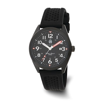 Charles Hubert Black IP-plated Stainless Steel Black Dial Watch