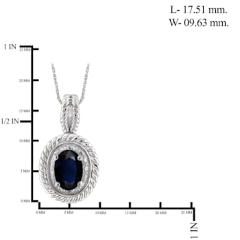 Black Sapphire with White Diamond Accent Sterling Silver Pendant with
Chain 0.55ctw