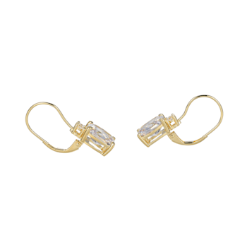 White Cubic Zirconia 18K Yellow Gold Over Sterling Silver Leverback
Earrings 10.21ctw